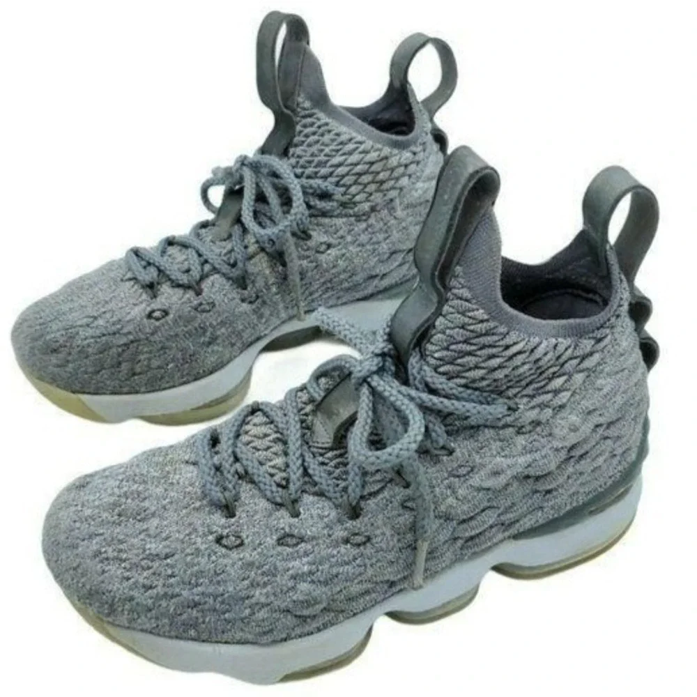 Nike LeBron 15 Wolf Grey Kids Basketball Shoes 922811-005 Size 5Y